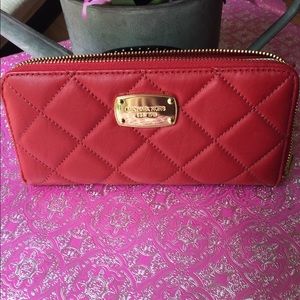 Michael Kors Red Quilted Wallet